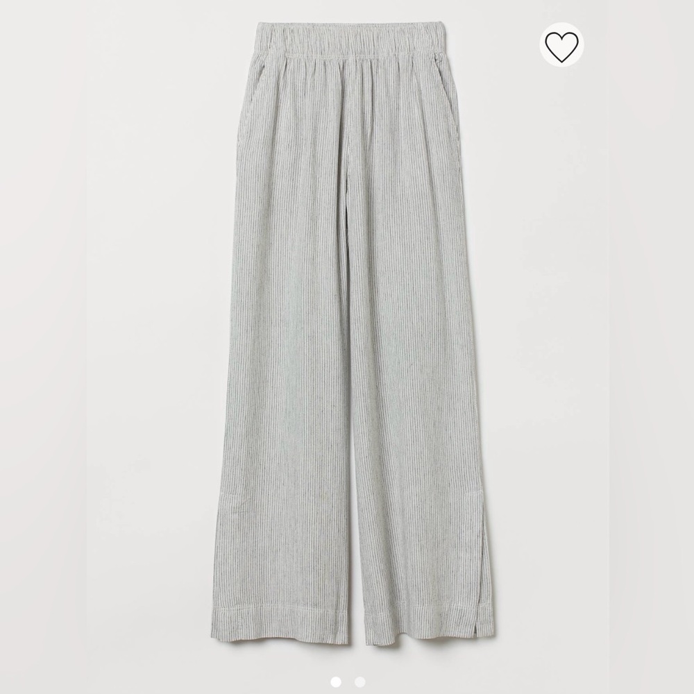 H&M summer wide leg soft pant (striped) size small NWT